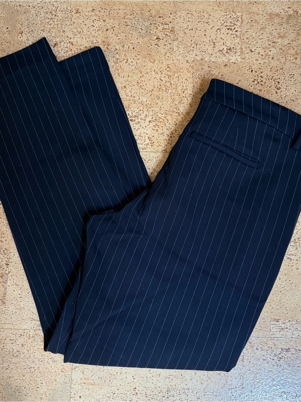Liverpool Navy Blue Pinstripe Straight Leg Pants